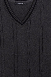 Men's Knitted V-Neck Sweater